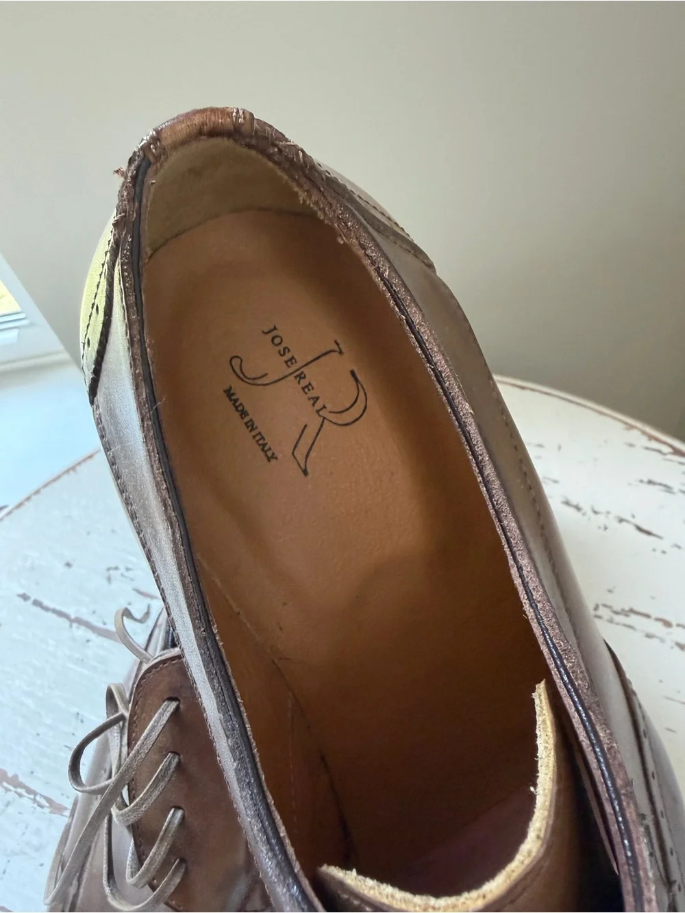 Made in Italy! Jose Real Men's Brown Wingtip Leather Dress Shoes